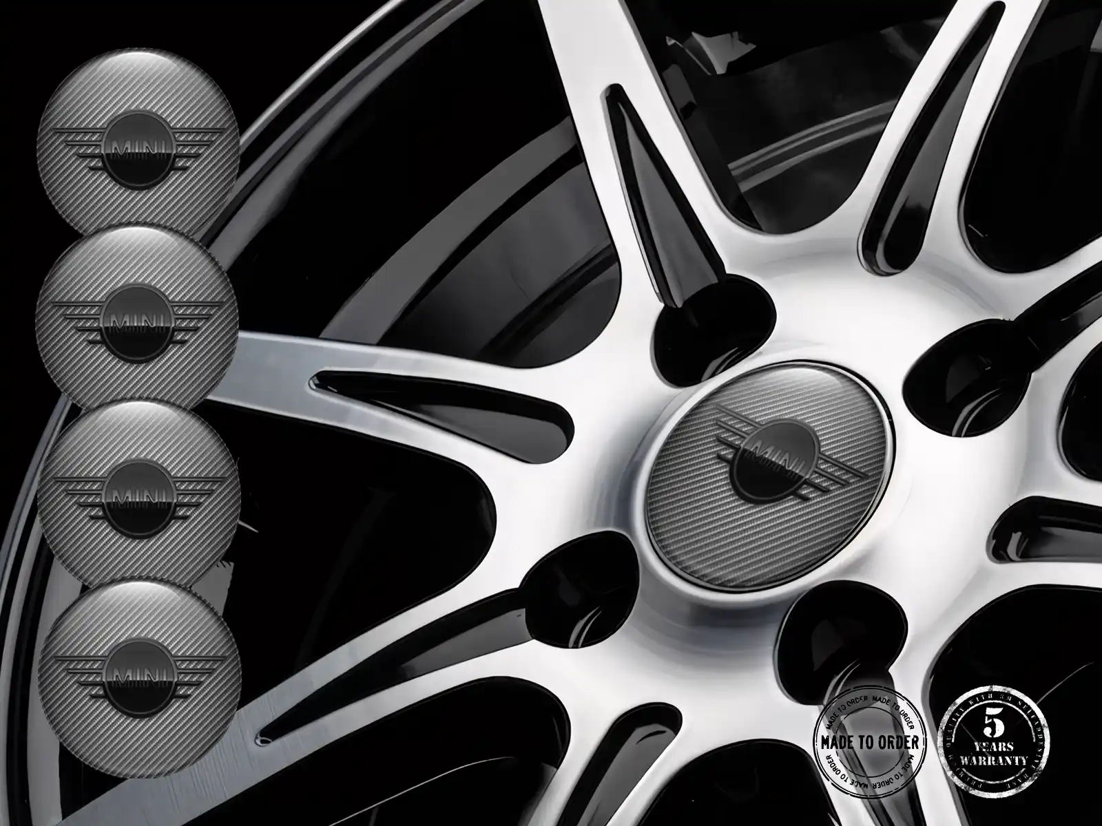 Mini Cooper Pegatinas de Rueda Estilo Insignias de Silicona Racing